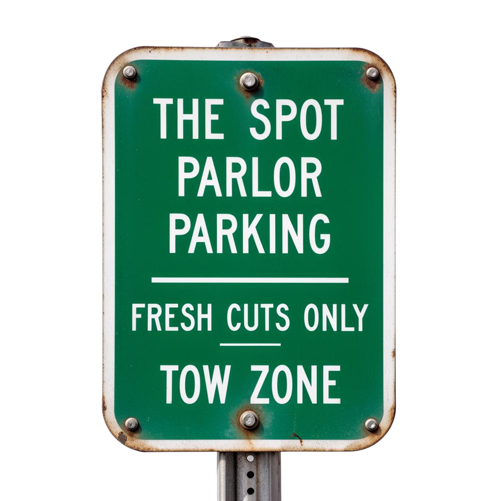 Spot Parlor parking sign
